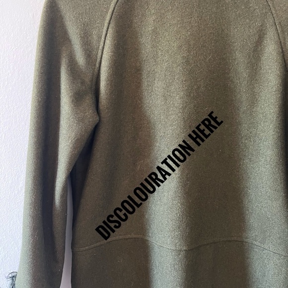 Vintage  Rocky Green Wool Coat with Fur Cuffs and Collar - Size Small - Picture 9 of 9